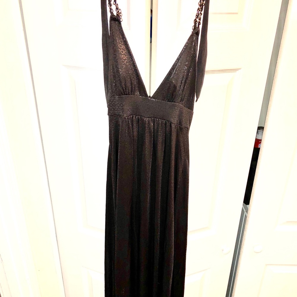 COOGI Backless Shoulder Strap Monogram Dress